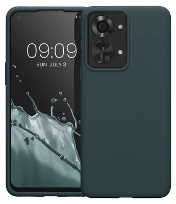 Produktbild von kwmobile Handyhülle für OnePlus Nord 2T 5G Hülle - Case Silikon - Kabelloses Laden - Schutzhülle Cover in Dunkler Schiefer