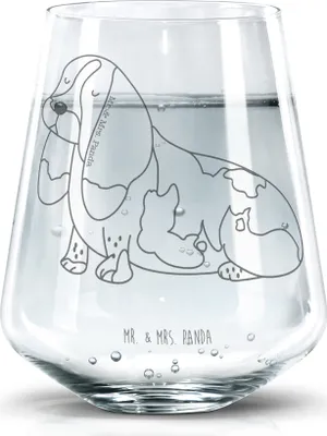 Produktbild von Mr. & Mrs. Panda Glas Hund Basset Hound - Transparent - Geschenk, Tumbler, Wasserglas, Trinkglas, Süß, Dekoglas, Sprüche, Becherglas