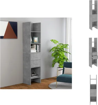 Obrázek produktu pro vidaXL Regál betonový šedý 40x35x180 cm materiál na bázi dřeva - Regály a knihovny
