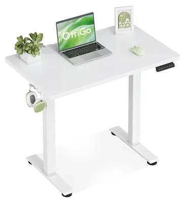 Imagen del producto de Escritorio con altura ajustable, 80 cm, color blanco