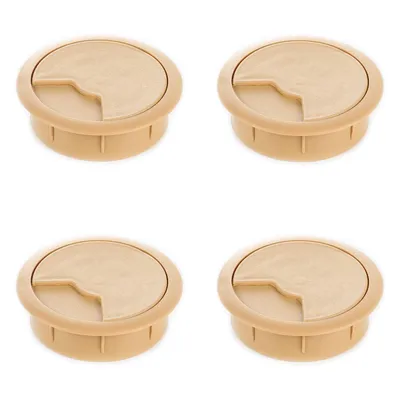 Produktbild von 4er Set sossai® Schreibtisch Kabeldurchführung 80mm in Buche Kabeldurchlass Kabelauslass