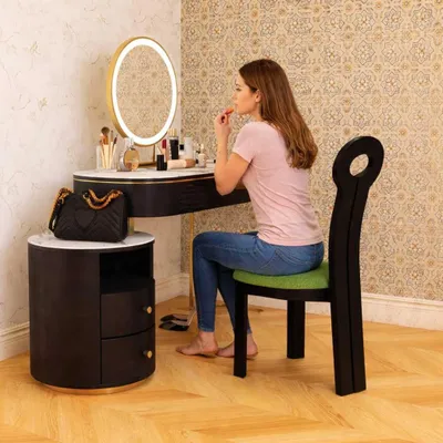 Obrázok produktu pre Moderná stolička, elegantný dizajn, nábytok, zelené sedadlo, čalúnená stolička