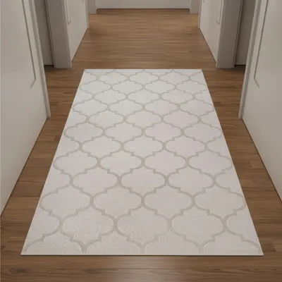 Produktbild von Marokkanischer Teppich für Flur & Wohnzimmer - beige Größe - 80 x 150 cm