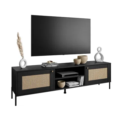 Produktbild von TV-Schrank VIENNA 3D mit Wiener Flechtwerk schwarz