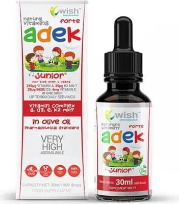 Produktbild von WISH Natürliches Vitamin ADEK Forte Junior – 30 ml – Vitamine A, D, E, K für Kinder