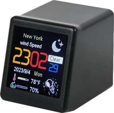 Produktbild von Wetterstation, intelligente WLAN-Wettervorhersagestation, Desktop-Touchscreen, DIY-Kreativuhr, Thermometer, Hygrometer fuer Zuhause, Buero, Schlafzimmer, Reisen, elektronisches Album mit Vollbild-Gif-Animation