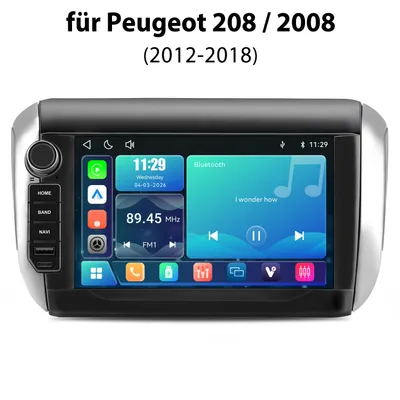 Produktbild von 8 Zoll LINUX Autoradio für Peugeot 208 2008 (2012-2018) – Kabelloses CarPlay & Android Auto, Bluetooth, WLAN, SWC, RDS FM, AHD