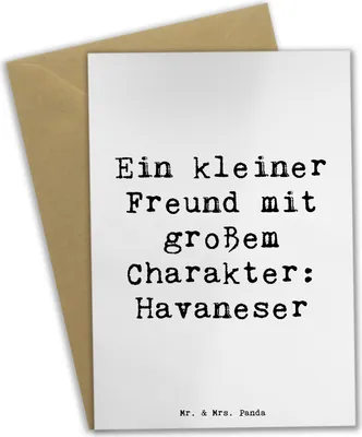 Produktbild von Mr. & Mrs. Panda Beileidskarte Spruch Havaneser Freund - Weiß - Geschenk, Hund, Hunderasse, osterkarten, Haltung, Charakter, loyal, Hundeliebhaber, hochzeitskarten