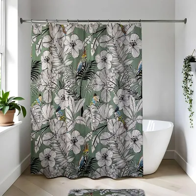 Produktbild von Duschvorhang peva 180x180 cm - jungle fever khaki - Tendance