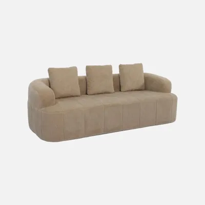 Produktbild von sweeek - 3-Sitzer Sofa mit Stoffbezug - Dunkelbeige
