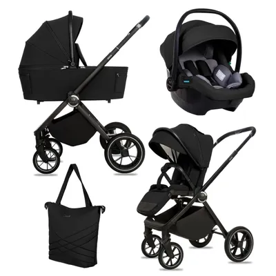Zdjęcie produktu dla BabyLux® Wózek Dziecięcy 3w1 GAVIA Spacerówka Gondola Lekki Składany Zestaw, Fotelik Samochodowy I-Size, 4 Pozycje Oparcia, Torba do Przewijania i inne Akcesoria, 0-22kg (0-4 lata), UV 50+