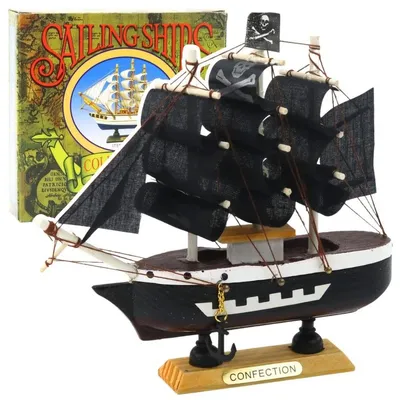 Immagine prodotto di Modello da collezione decorativo di nave a vela pirata nero 16X15cm