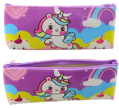 Immagine prodotto di Astuccio scolastico per ragazze con motivo unicorno colorato pastello