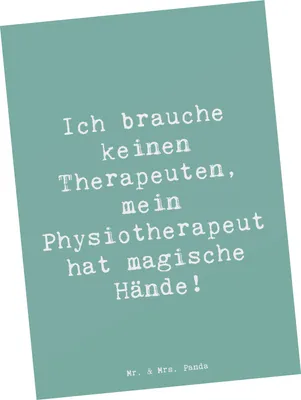 Produktbild von Mr. & Mrs. Panda Ansichtskarte Spruch Magische Hände Physiotherapeut - Meeresbrise - Geschenk, Berufsliebe, Verspannungen, Postkarte, Berufe, Fotokarte, Physiotherapie