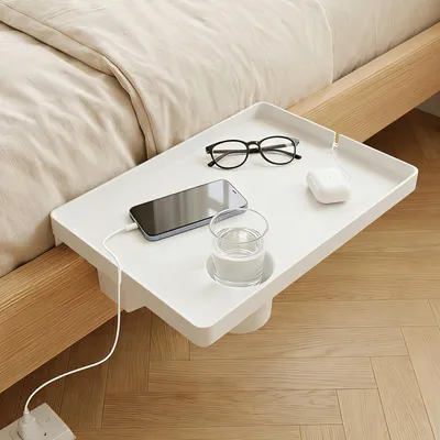 Clip-Nachtkästchen für Etagenbett, 43,2x29,6 cm, weiß, mit Becherhalter