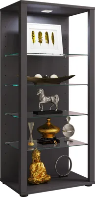 Immagine prodotto di Vetrina in piedi | Vetro con vetro di sicurezza ESG | Dimensioni ca. H. 115 x W. 52 x D. 35 cm | Vetro per stand | Moderno e salvaspazio | Espositore in vetro – Glasol lll