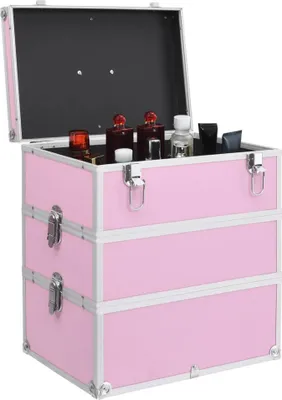 Obrázok produktu pre vidaXL Kozmetický kufrík 37x24x40 cm ružový hliník