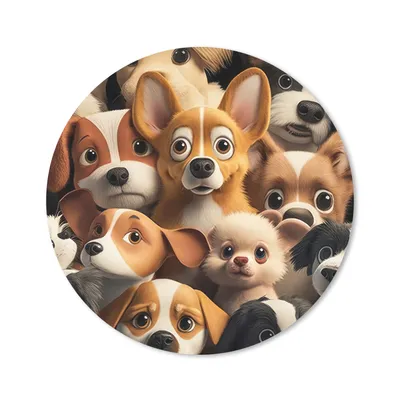 Produktbild von MuchoWow® Mauspad Mousepad Hunde - Tiere - Braun - Schwarz - Muster - Kind 40x40 cm - Mousepads - Maus Mat - Pad - Mausunterlage - Schreibtisch Accessoires