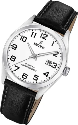 Produktbild von Festina Herren Uhr Klassik F20446/1 Leder Analog Armband-Uhr schwarz UF20446/1