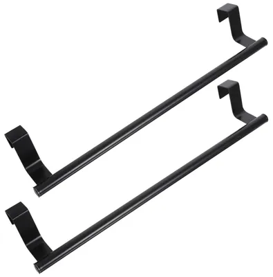 Produktbild von 2 schwarze Kleiderbügel für Küchen- und Badezimmertürschränke für Handtücher