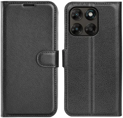 Obrázok produktu pre Puzdro pre Motorola Moto G67/G77 - Peňaženkové puzdro Phonesta Litchi Skin - Čierny