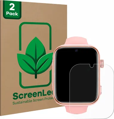 Produktbild von 2x ScreenLeaf Schutzfolie für Banlvs Kids Smartwatch 1.83" nachhaltiger Displayschutz Display Schutz Folie Klar Transparent