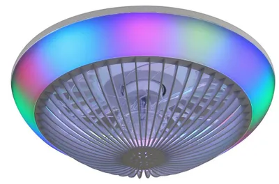 Produktbild von AIORBER 15 Zoll Deckenventilator mit Licht RGB LED dimmbar App Steuerung leise Timer Schlafzimmer Kinderzimmer Weiß