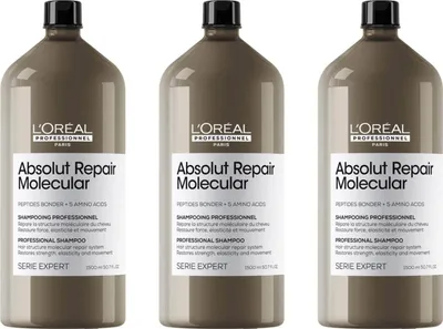 Produktbild von Serie Expert Absolut Repair Molecular Shampoo 3x1500 ml