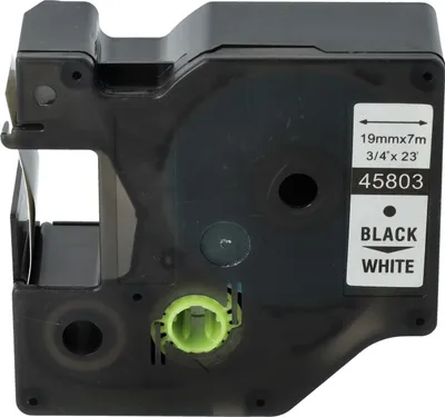 Produktbild von vhbw Schriftband-Kassette kompatibel mit Dymo LM640, 5000, 2000, 5500 Etiketten-Drucker 7m x 19mm Schwarz auf Weiß