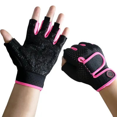 Immagine prodotto di Guanti da fitness, guanti da allenamento, taglia M, neri e rosa, per l'allenamento della forza