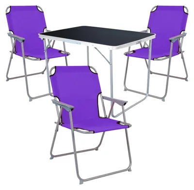 Produktbild von 4-tlg Camping Set Gartenmöbel Campingtisch + 3 Campingstuhl Klappstuhl