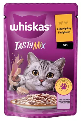 Produktbild von Whiskas Adult 85g Nassfutter Für Erwachsene Katzen Stückchen Mit Lamm Und Pute In Soße