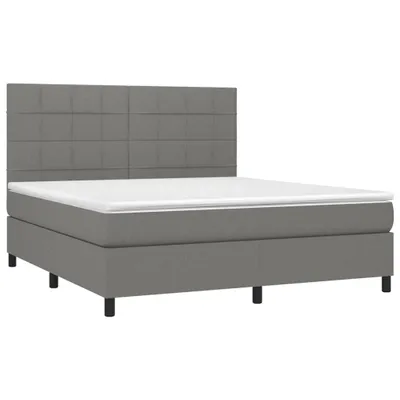 Immagine prodotto di vidaXL Letto a molle con materasso grigio scuro 180x200 cm in tessuto