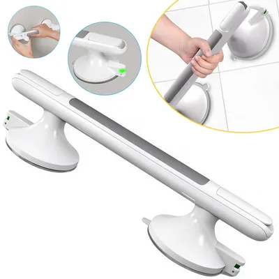 Produktbild von Haltegriff Dusche Ohne Bohren, Haltegriffe für Senioren Saugnapf, Badewannengriff, Portable Mobiler Haltegriff Bad mit Saugwarnung