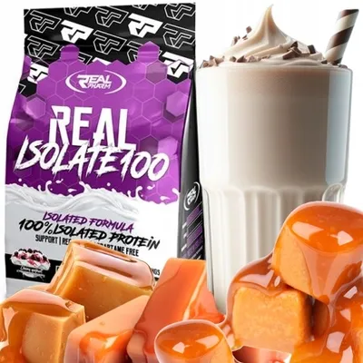 Immagine prodotto di Real Pharm Real Isolate 100 WPI 700 g WEPEI ISOLATE Proteine in polvere Isolato di proteine del siero di latte Gusto: caramello