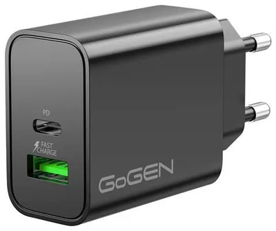 Imagen del producto de GoGEN ACHPDQ230, cargador GaN, USB-C PD 30 W + USB-A 18 W, color