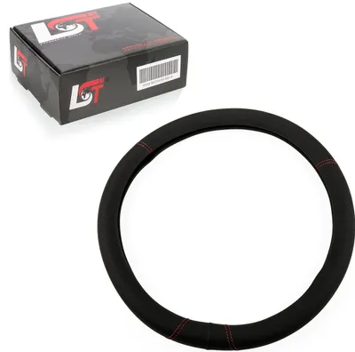 Produktbild von Lenkradbezug Ø 38x9 cm 15x3,5 Zoll schwarz rot für KIA für HYUNDAI für DAEWOO