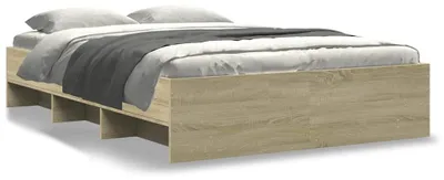 Produktbild von vidaXL Bettgestell ohne Matratze Sonoma-Eiche 140x190 cm Holzwerkstoff
