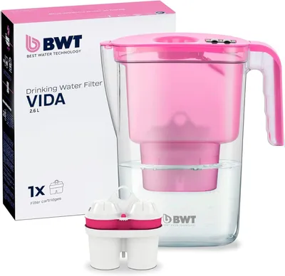 Produktbild von BWT Vida 2,6L, Pitcher-Wasserfilter, 2,6 l, Pink, Transparent