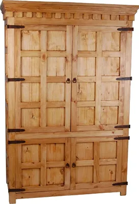 Produktbild von MiaMöbel Schrank Mexico Möbel 124x181x64 cm Landhausstil Massivholz Pinie Honig