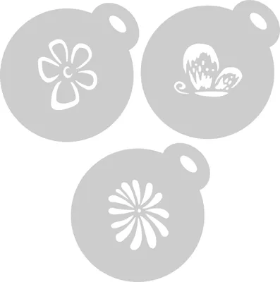 Produktbild von Schablonen Set "Butterfly & Flower" Stencil D: 10 cm 3 versch. Motive