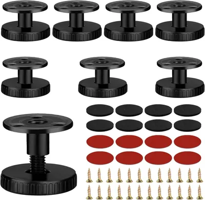 Obrázok produktu pre Nastaviteľná nábytková noha 26-38 mm, čierna, výška nastaviteľná, pre nábytok