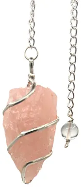 Produktbild von Rohstein-Pendel – Rosenquarz