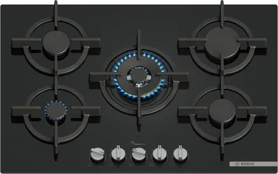 Obrázok produktu pre Bosch Serie 6 PPQ7A6I10, Čierna, Vstavaný, 75 cm, Plynový, Temperované sklo, 5 zone(s)