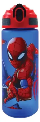 Obrázek produktu pro Plastová láhev Spiderman Evergreen s matným povrchem a brčkem, 600 ml