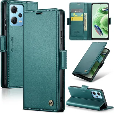 Immagine prodotto di Xiaomi Poco X5 Case, Custodia in pelle portafoglio carta Cover protettiva con Stand per Xiaomi Poco X5 / Redmi Note 12 5G Verde