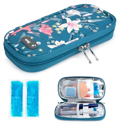 Image de Sac de voyage pour refroidisseur d'insuline, organisateur isotherme, 2 blocs réfrigérants, pour le transport de médicaments