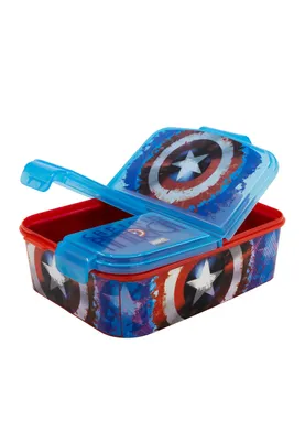 Produktbild von Avengers Captain America Kinder Premium Brotdose Lunchbox Frühstücks-Box Vesper-Dose mit 3 Fächern
