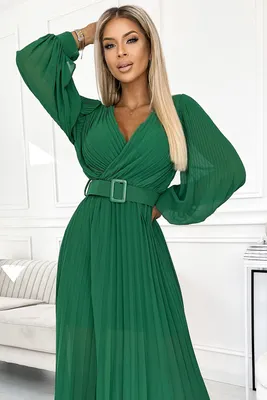 Imagen del producto de Numoco. Vestido largo para mujer, modelo Klara, color verde, talla universal