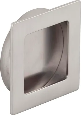 Produktbild von Estamp Griffmuschel Annea Breite 64mm - Muschelgriff eckig - ideal für Schiebetür - Griff zum Einlassen - Zinkdruckguss Edelstahl Effekt
